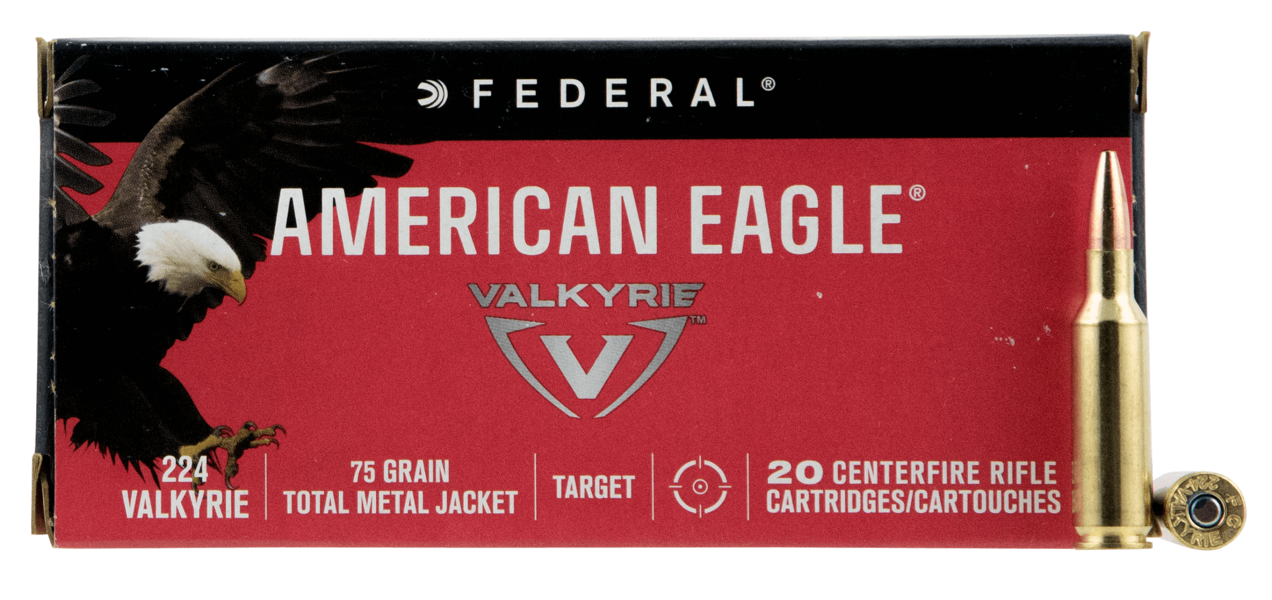 Federal AE224VLK1 American Eagle Rifle 224Valkyrie 75gr Full Metal Jacket 20rd Box