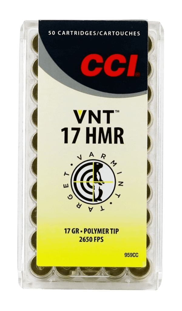 CCI 959CC VNT Rimfire 17HMR 17gr Varmint Tipped 50rd Box CCI 959CC VNT Rimfire 17HMR 17gr Varmint Tipped 50rd Box