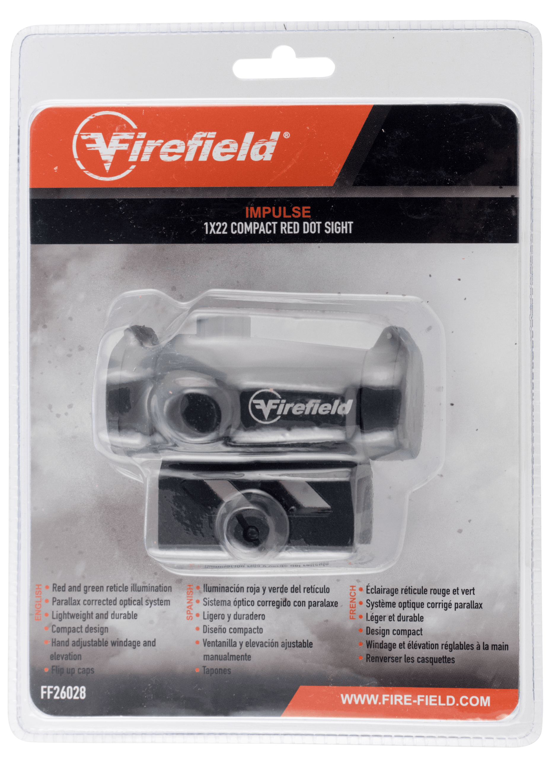 Firefield FF26028 Impulse 1x22 Compact Red Dot Sight Matte Black 2 MOA Red/Green Dot/30 MOA Circle
