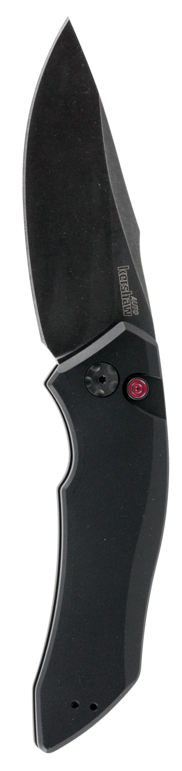 Kershaw 7100BW Launch 1 3.40″ Folding Drop Point Plain Black Oxide Blackwash CPM 154 SS  Blade Black Aluminum Handle