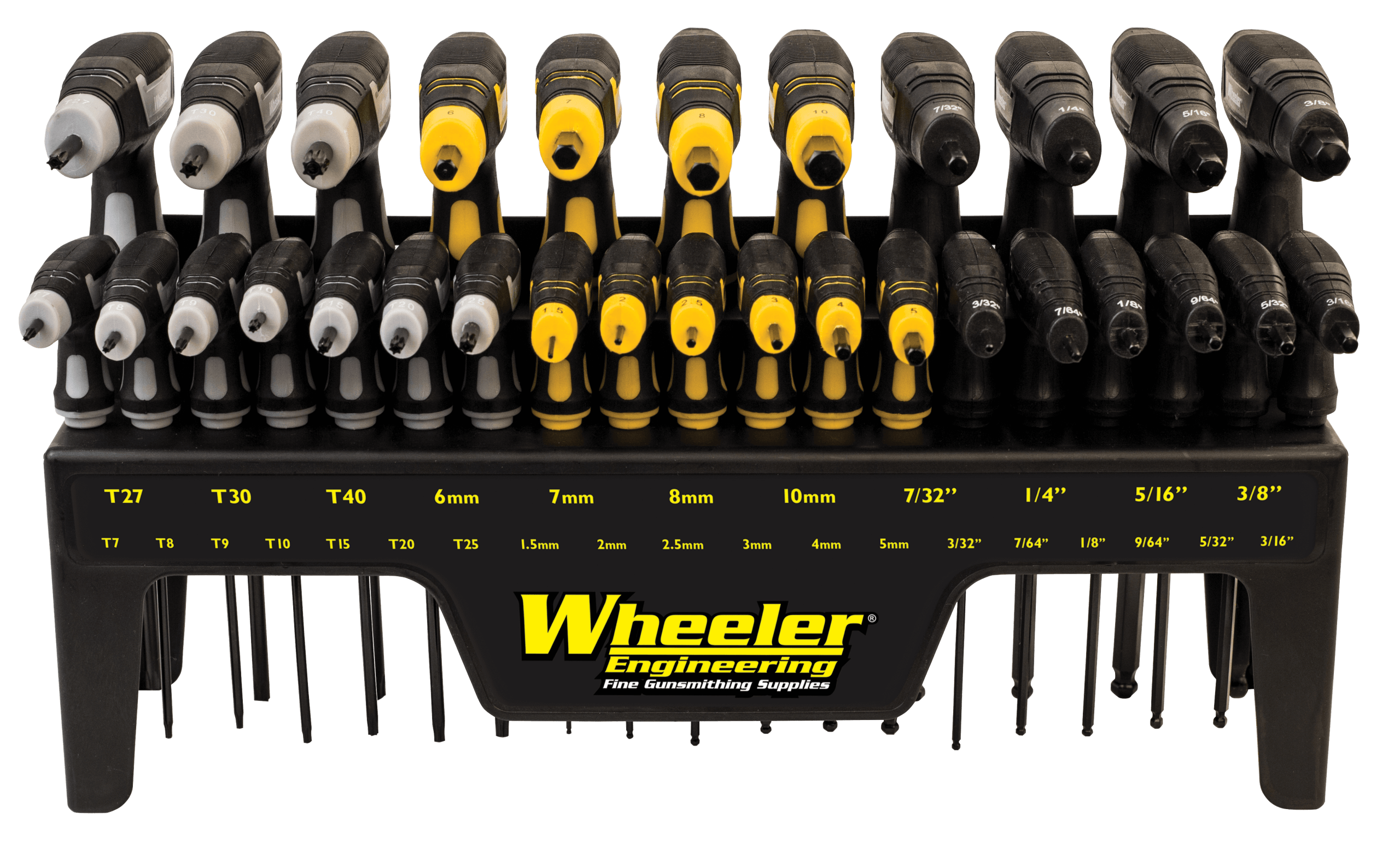 Wheeler 1081957 SAE/Metric Hex & Torx P-Handle Set Black Rubber Handle 30 Pieces