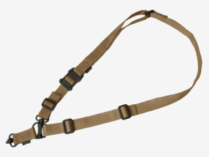 Magpul MAG518COY MS4 Sling GEN2 made of Coyote Nylon Webbing with 1.25″ W  Adjustable One-Two Point Design & 2 QD Push Button Swivels for AR-Platforms