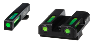 HiViz GLN325 LightWave H3 Sight Set 3 Dot Green Tritium Front/Green Fiber Optic Rear Black Frame Compatible w/All Glock 9mm/40 S&W/357 Sig Except 42/43/43X/48 Front Post/ Rear Dovetail Mount HiViz GLN325 LightWave H3 Sight Set 3 Dot Green Tritium Front/Green Fiber Optic Rear Black Frame Compatible w/All Glock 9mm/40 S&W/357 Sig Except 42/43/43X/48 Front Post/ Rear Dovetail Mount