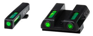 HiViz GLN321 LightWave H3 Sight Set 3 Dot Green Tritium Front & Rear Black Frame Compatible w/Glock 42/43/43X/48 Front Post/ Rear Dovetail Mount