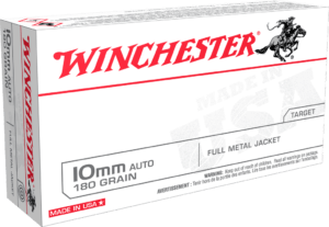 Winchester Ammo USA10MM USA  10mm Auto 180 gr Full Metal Jacket Flat Nose 50rd Box