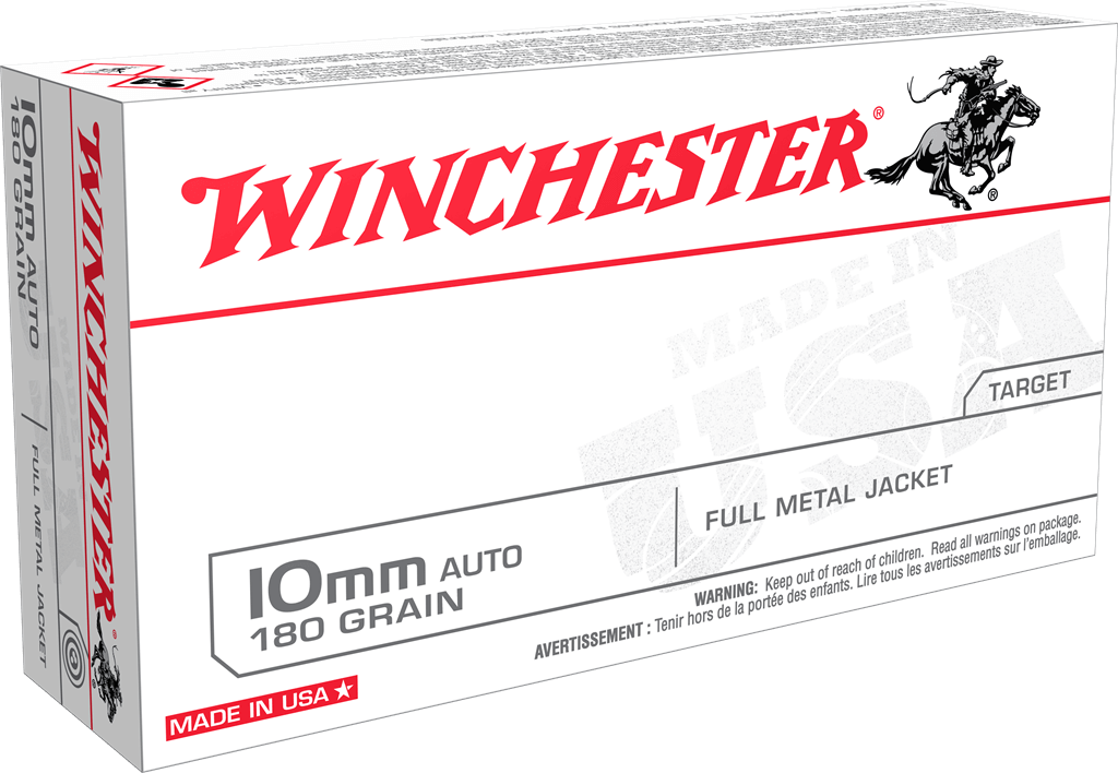 Winchester Ammo USA10MM USA 10mm Auto 180 gr Full Metal Jacket Flat Nose 50rd Box Winchester Ammo USA10MM USA 10mm Auto 180 gr Full Metal Jacket Flat Nose 50rd Box