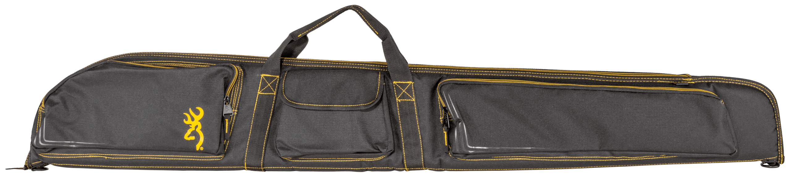 Browning 1419559902 Black & Gold Shotgun Case Black w/Buck Mark Logo 600D Polyester Ripstop 54"