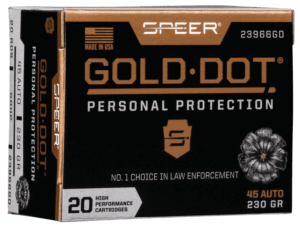 Speer 23966GD Gold Dot Personal Protection 45 ACP 230 gr Hollow Point 20rd Box