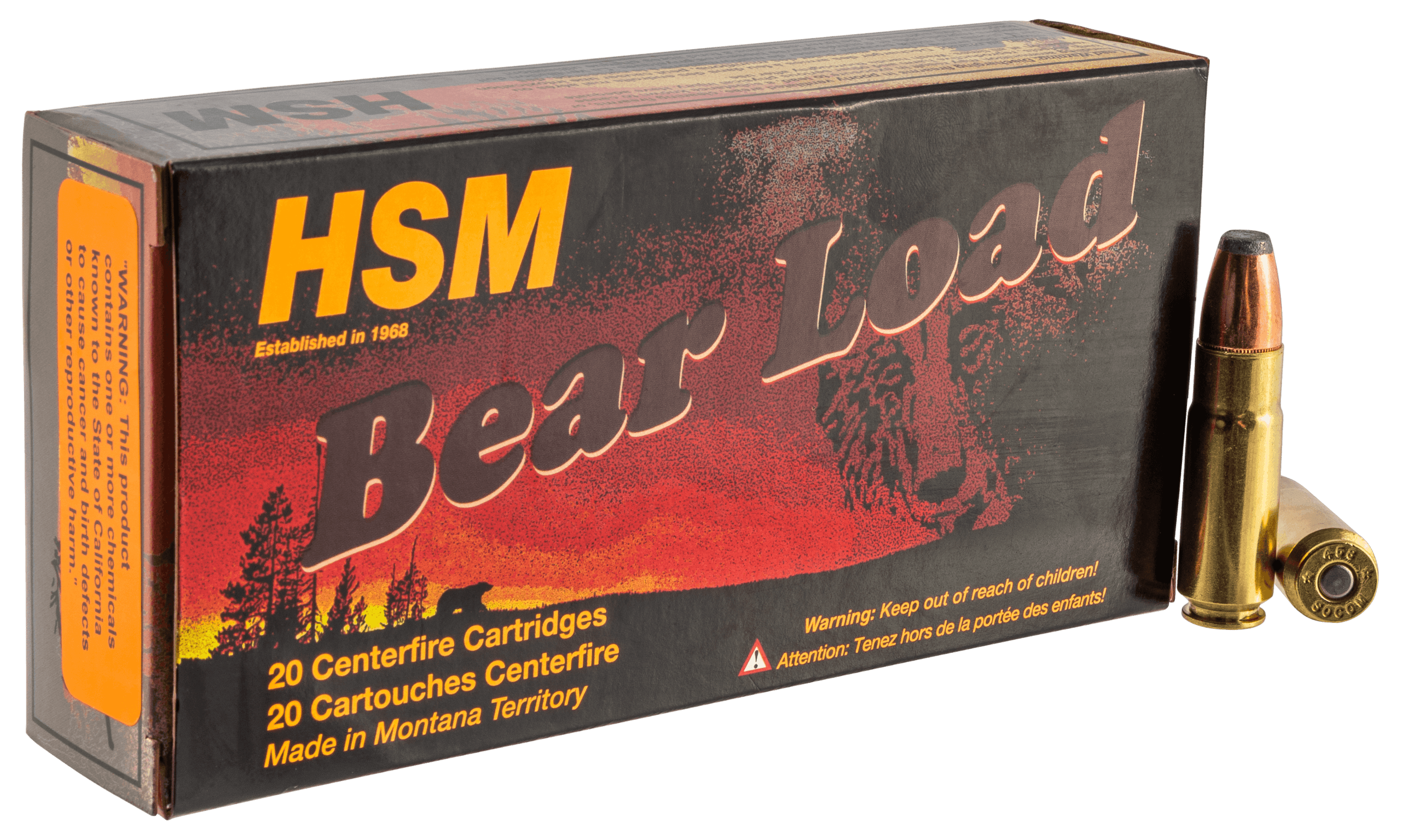 HSM 458SOCOM1N Bear Load 458 SOCOM 350 gr Jacketed Flat Point 20rd Box