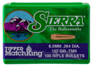Sierra 7407 Tipped MatchKing  6.5 Creedmoor .264 107 gr Tipped MatchKing/ 100rd Box