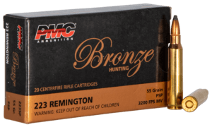 PMC 223SP Bronze  223 Rem 55 gr Pointed Soft Point 20rd Box