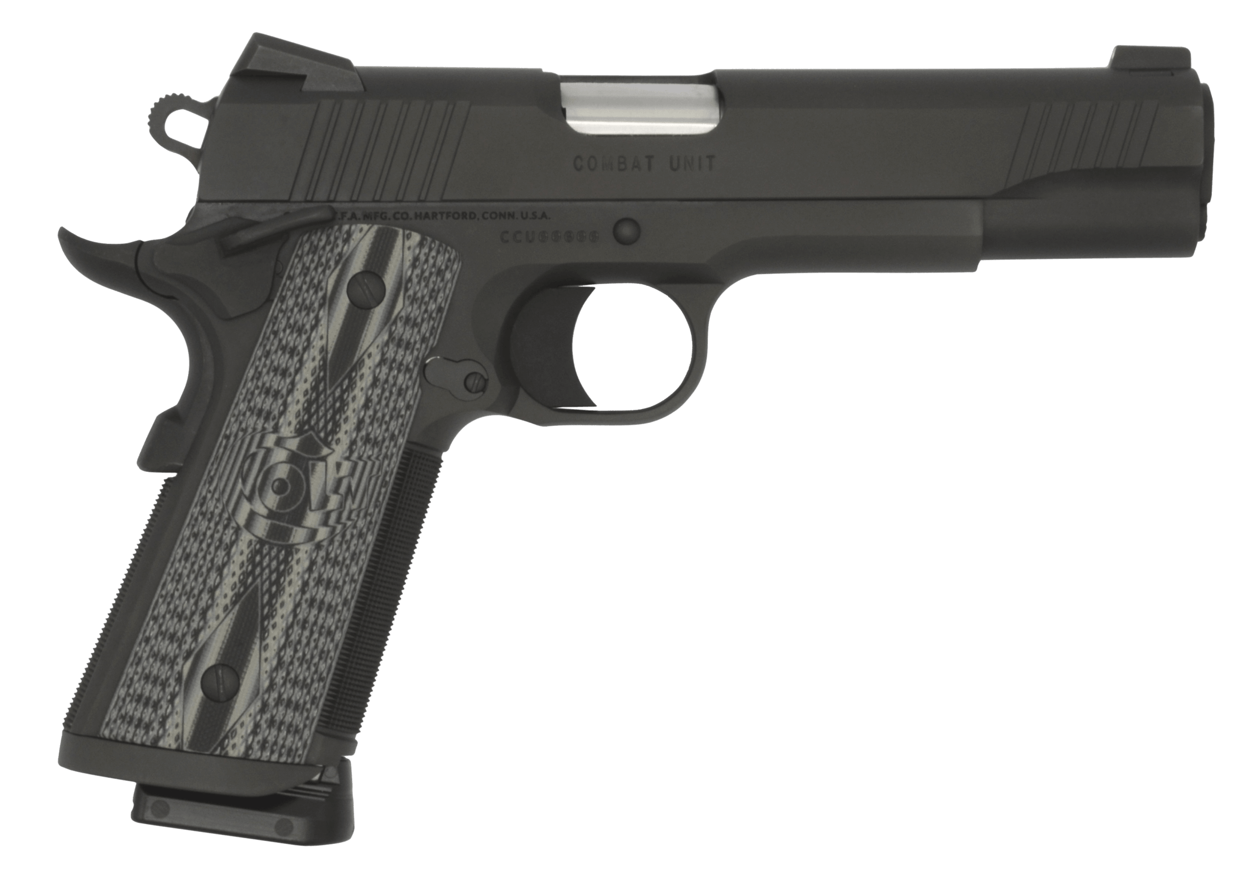 Colt Mfg O1080CCU CCU Government 45 ACP 8+1 5" Stainless National Match Barrel Matte Black DLC Serrated Stainless Steel Slide & Frame Black Scalloped G10 Grip Ambidextrous