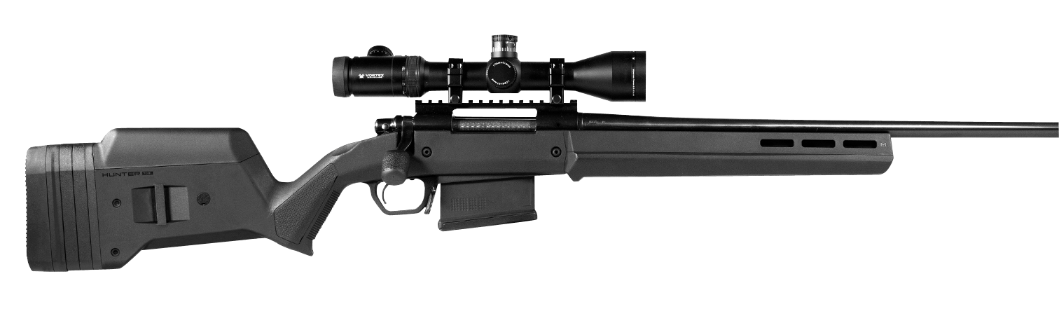 Magpul MAG931BLK Hunter American Stock Fixed with Aluminum Bedding & Adjustable Comb Black Synthetic for Ruger American SA Magpul MAG931BLK Hunter American Stock Fixed with Aluminum Bedding & Adjustable Comb Black Synthetic for Ruger American SA