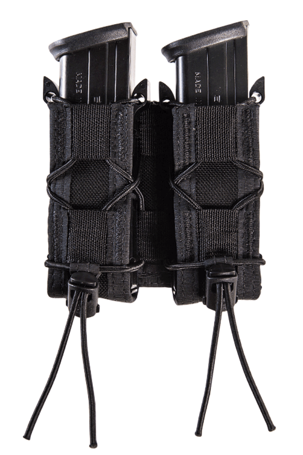 High Speed Gear 11PT02BK TACO Mag Pouch Double Black Nylon MOLLE Belts 2″ Wide Compatible w/ Pistol
