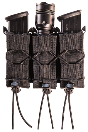 High Speed Gear 11PT03BK TACO Mag Pouch Triple Black Nylon MOLLE Belts 2" Wide Compatible w/ Pistol