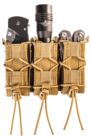 High Speed Gear 11PT03CB TACO Mag Pouch Triple Coyote Brown Nylon MOLLE Belts 2" Wide Compatible w/ Pistol