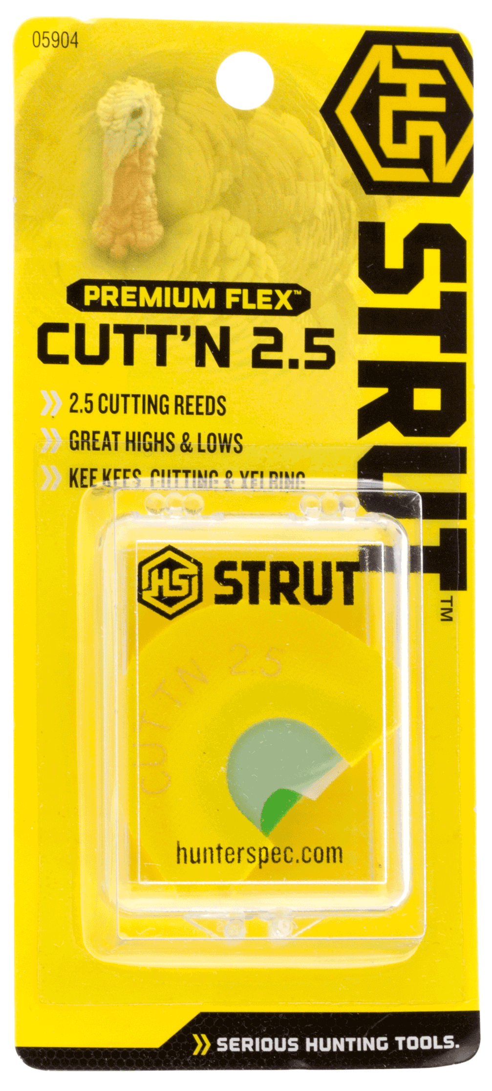 HS Strut 05904 Cuttn 2.5 Diaphragm Call Double Reed Attracts Turkeys Yellow HS Strut 05904 Cuttn 2.5 Diaphragm Call Double Reed Attracts Turkeys Yellow