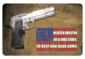 TekMat TEKR172AMEND Right To Bear Arms Cleaning Mat 2nd Amendment Illustration 11" x 17"
