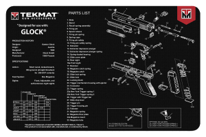 TekMat TEKR17GLOCK Glock Cleaning Mat Glock Parts Diagram 11" x 17"