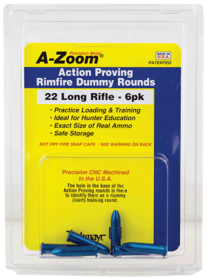 A-Zoom 12208 Rimfire Action Proving Dummy Rounds 22LR 6Pack