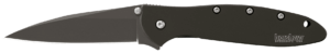 Kershaw 1660CKT Leek  3″ Folding Modified Drop Point Plain Black DLC 14C28N Steel Blade Black DLC 410 Stainless Steel Handle Includes Pocket Clip