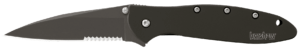 Kershaw 1660CKTST Leek  3″ Folding Modified Drop Point Part Serrated Black DLC 14C28N Steel Blade Black DLC 410 Stainless Steel Handle Includes Pocket Clip