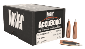 Nosler 53742 AccuBond  25 Cal .257 110 gr Spitzer Point Boat Tail/ 50rd Box