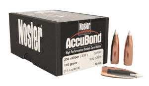Nosler 57625 AccuBond  338 Cal .338 180 gr Spitzer Point Boat Tail/ 50rd Box