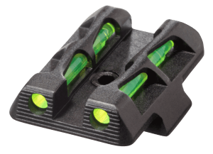HiViz GLLW11 LiteWave Rear Sight Interchangeable Green Fiber Optic Rear Black Frame Compatible w/ Glock 42/43/43X/48 Rear Sight Dovetail Mount