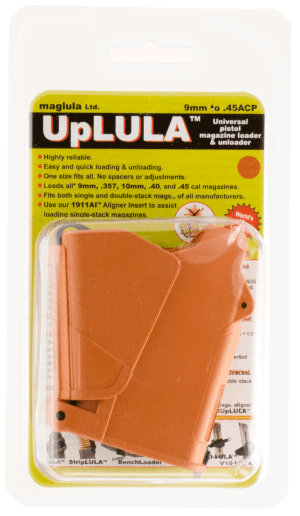 Maglula UP60BO UpLULA Loader & Unloader Double Stack Single Stack Orange Polymer 9mm Luger 45 ACP Pistols