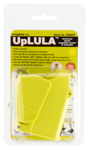 Maglula UP60L UpLULA Loader & Unloader Double & Single Stack Style made of Polymer with Lemon Finish for 9mm Luger 45 ACP Pistols