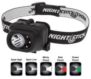 Nightstick NSP4610B NSP-4610B Multi-Function Black 110/135/210 Lumens Green/Red/White LED Bulb 93 Meters Beam Distance