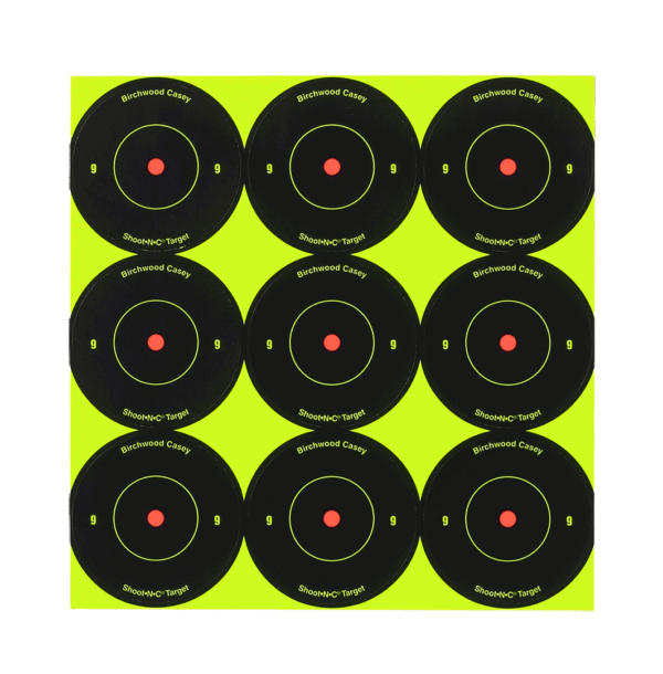 Birchwood Casey 34210 Shoot-N-C Reactive Target Self-Adhesive Paper Air Rifle/Rifle Black/Yellow 9- 2″ Bullseye Includes Pasters 12 PK Birchwood Casey 34210 Shoot-N-C Reactive Target Self-Adhesive Paper Air Rifle/Rifle Black/Yellow 9- 2″ Bullseye Includes Pasters 12 PK