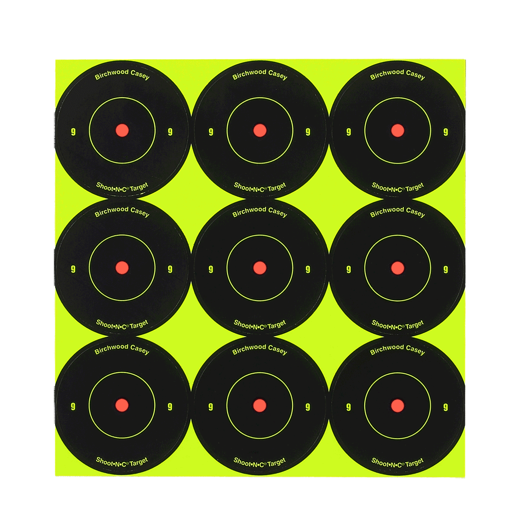 Birchwood Casey 34210 Shoot-N-C Reactive Target Self-Adhesive Paper Air Rifle/Rifle Black/Yellow 9- 2″ Bullseye Includes Pasters 12 PK Birchwood Casey 34210 Shoot-N-C Reactive Target Self-Adhesive Paper Air Rifle/Rifle Black/Yellow 9- 2″ Bullseye Includes Pasters 12 PK