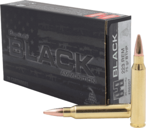 Hornady 80267 Black 223Rem 75gr Boat Tail Hollow Point 20rd Box Hornady 80267 Black 223Rem 75gr Boat Tail Hollow Point 20rd Box