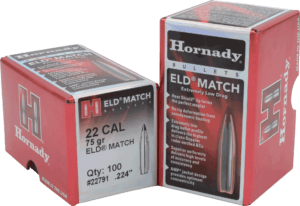 Hornady 22791 ELD Match  22 Cal .224 75 gr Extremely Low Drag Match 100rd Box