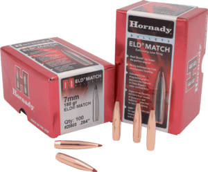 Hornady 28503 ELD Match  7mm .284 180 gr Extremely Low Drag Match 100rd Box/ 15 Case