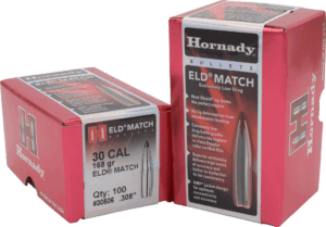 Hornady 30506 ELD Match  30 Cal .308 168 gr Extremely Low Drag Match 100rd Box/ 15 Case