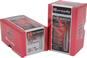 Hornady 30713 ELD Match  30 Cal .308 178 gr Extremely Low Drag Match 100rd Box/ 15 Case