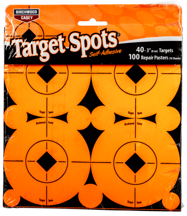 Birchwood Casey 33903 Target Spots Self-Adhesive Paper Black/Orange 3″ Bullseye Includes Pasters 40 Targets Birchwood Casey 33903 Target Spots Self-Adhesive Paper Black/Orange 3″ Bullseye Includes Pasters 40 Targets
