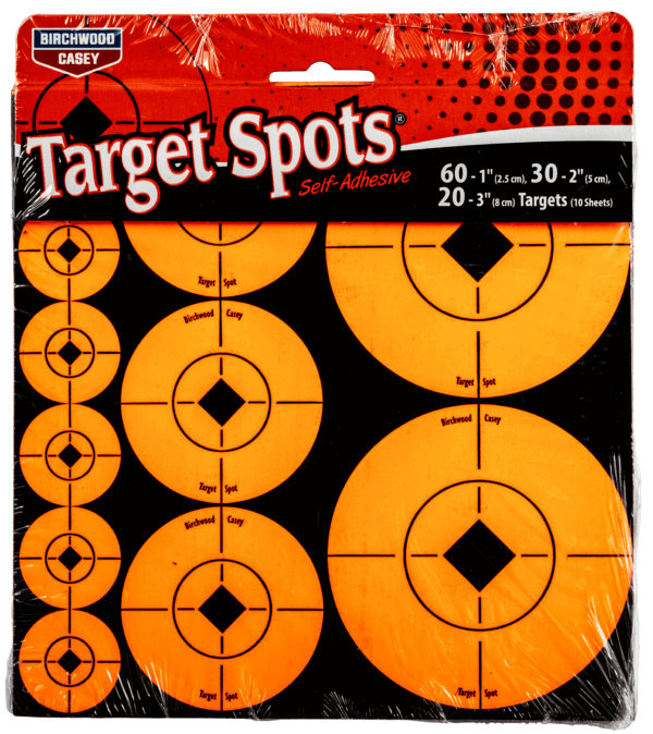 Birchwood Casey 33928 Target Spots Self-Adhesive Paper Black/Orange Bullseye 60 Targets Birchwood Casey 33928 Target Spots Self-Adhesive Paper Black/Orange Bullseye 60 Targets
