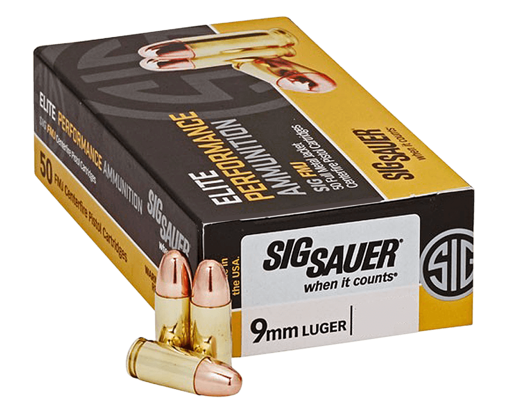 Sig Sauer E9MMB350 Elite Ball 9mm Luger 147 gr Full Metal Jacket 50rd Box Sig Sauer E9MMB350 Elite Ball 9mm Luger 147 gr Full Metal Jacket 50rd Box