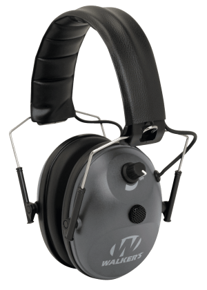 Walker's GWPWLK1MEM Single Mic Electronic Muff 24 dB Over the Head Gray/Black Polymer