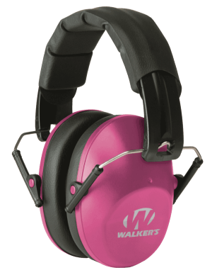 Walker's GWPFPM1PNK Pro Low Profile Passive Muff 22 dB Over the Head Pink/Black Polymer