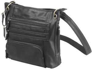 Bulldog BDP038 Cross Body Black Leather 14" x 12" x 3"