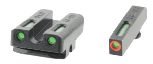 TruGlo TG13WA3PC TFX Pro  Black | Green Tritium & Fiber Optic Orange Outline Front Sight Green Tritium & Fiber Optic Rear Sight