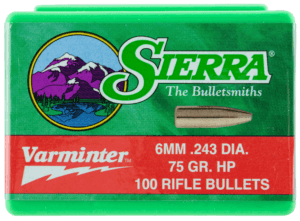 Sierra 1510 Varminter  6mm .243 75 gr Hollow Point/ 100rd Box