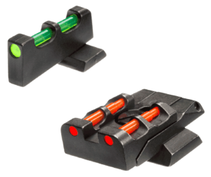 HiViz SWMPE21 S&W M&P Adjustable Sight Set  Black | Green Interchangeable Fiber Optic Front Sight Red Interchangeable Fiber Optic Rear Sight