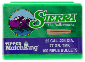 Sierra 7177 Tipped MatchKing  .22 Cal .224 77 gr Tipped MatchKing/ 100rd Box Sierra 7177 Tipped MatchKing  .22 Cal .224 77 gr Tipped MatchKing/ 100rd Box