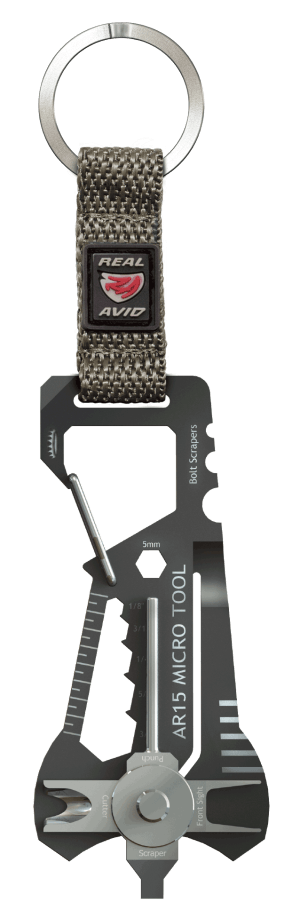 Real Avid AVMICROAR15 AR15 Micro Tool Black & Gray Stainless Steel Rifle